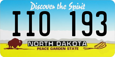 ND license plate IIO193