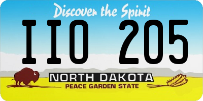 ND license plate IIO205
