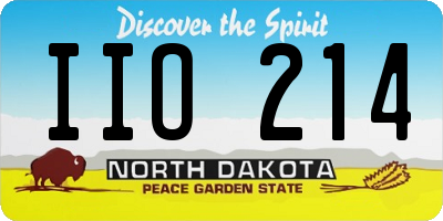 ND license plate IIO214