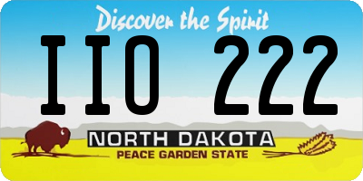 ND license plate IIO222