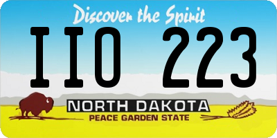 ND license plate IIO223