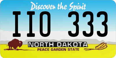 ND license plate IIO333