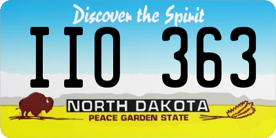ND license plate IIO363