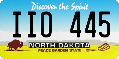 ND license plate IIO445