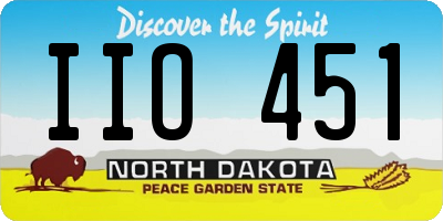 ND license plate IIO451