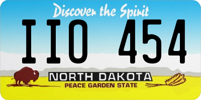 ND license plate IIO454