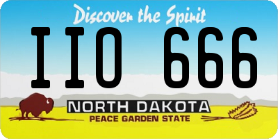 ND license plate IIO666
