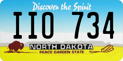 ND license plate IIO734
