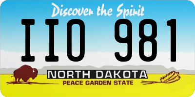 ND license plate IIO981