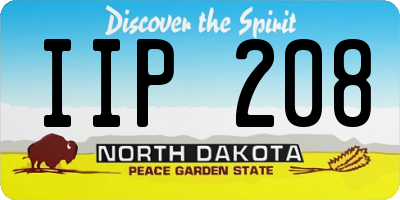 ND license plate IIP208