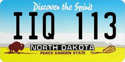 ND license plate IIQ113