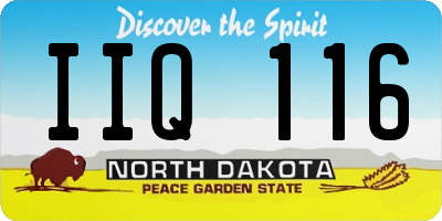 ND license plate IIQ116
