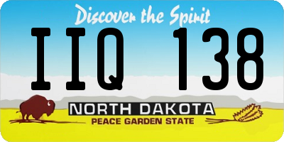 ND license plate IIQ138