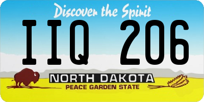 ND license plate IIQ206