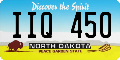 ND license plate IIQ450
