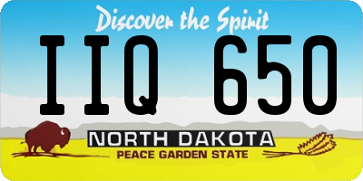 ND license plate IIQ650