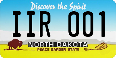 ND license plate IIR001