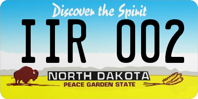 ND license plate IIR002