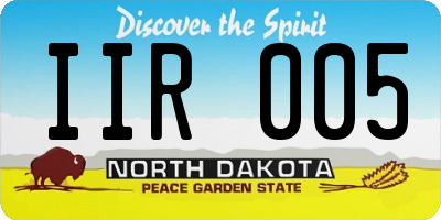 ND license plate IIR005