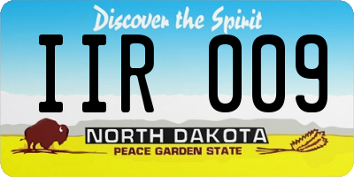 ND license plate IIR009