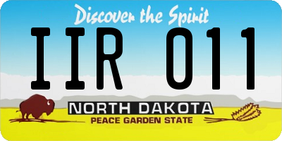 ND license plate IIR011