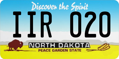 ND license plate IIR020