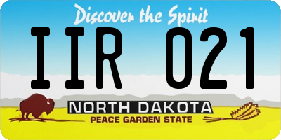 ND license plate IIR021