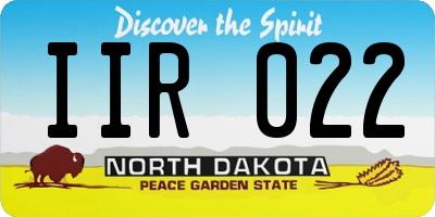 ND license plate IIR022