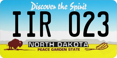 ND license plate IIR023