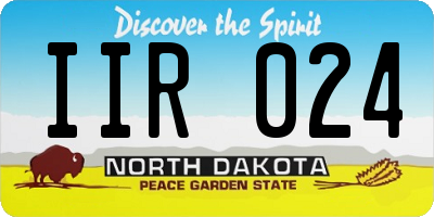 ND license plate IIR024