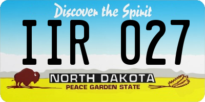 ND license plate IIR027