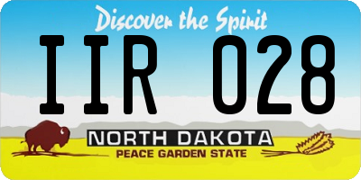 ND license plate IIR028