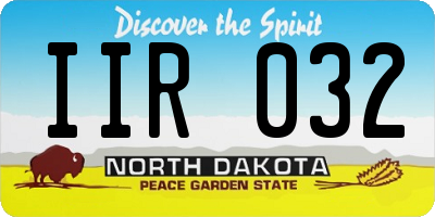 ND license plate IIR032