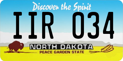 ND license plate IIR034