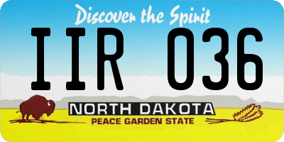 ND license plate IIR036