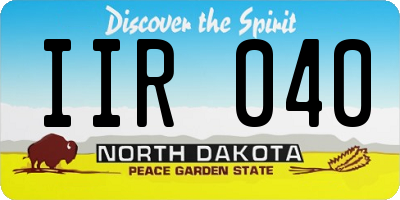 ND license plate IIR040