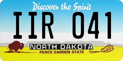 ND license plate IIR041