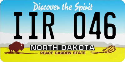 ND license plate IIR046
