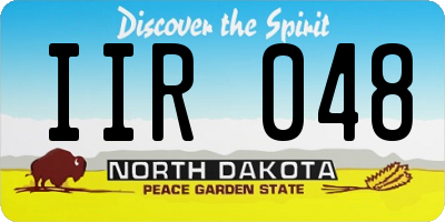 ND license plate IIR048