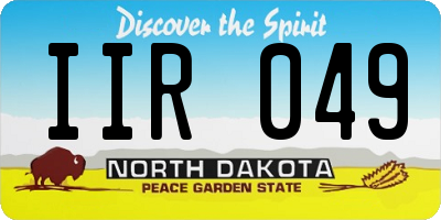 ND license plate IIR049