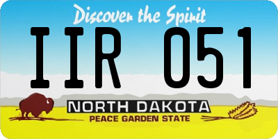 ND license plate IIR051