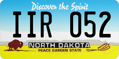 ND license plate IIR052