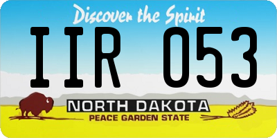 ND license plate IIR053
