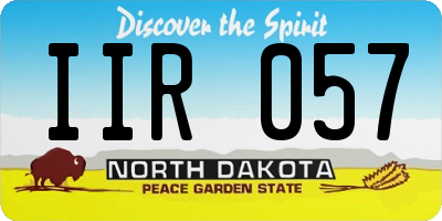 ND license plate IIR057