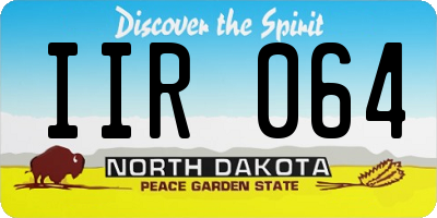ND license plate IIR064