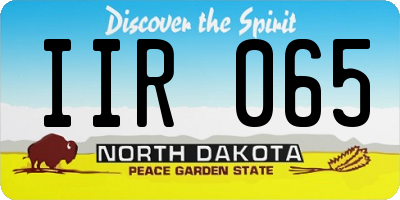 ND license plate IIR065