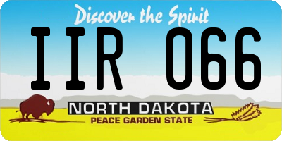 ND license plate IIR066