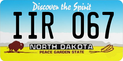 ND license plate IIR067