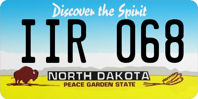ND license plate IIR068
