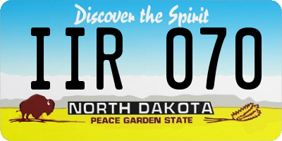 ND license plate IIR070